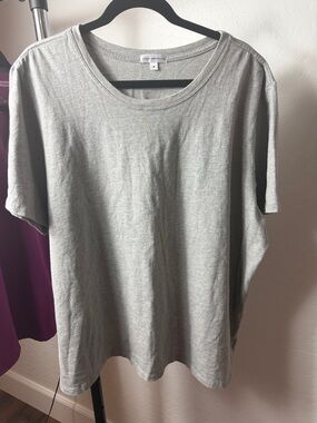 Good American Light Heather Gray Crewneck Tee